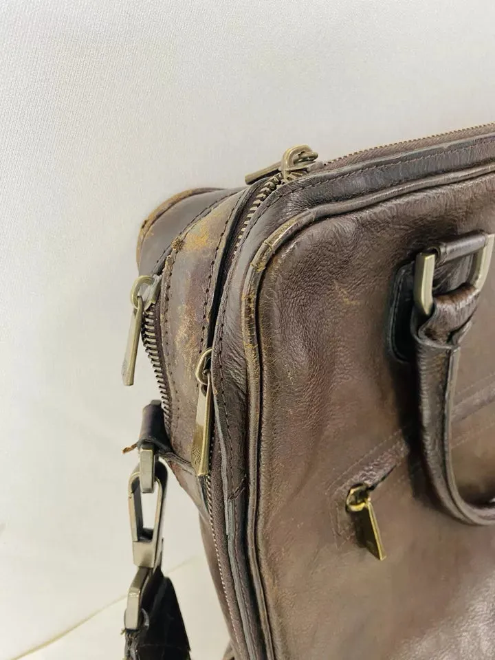 Vintage Mulberry Brown Leather Messenger Bag