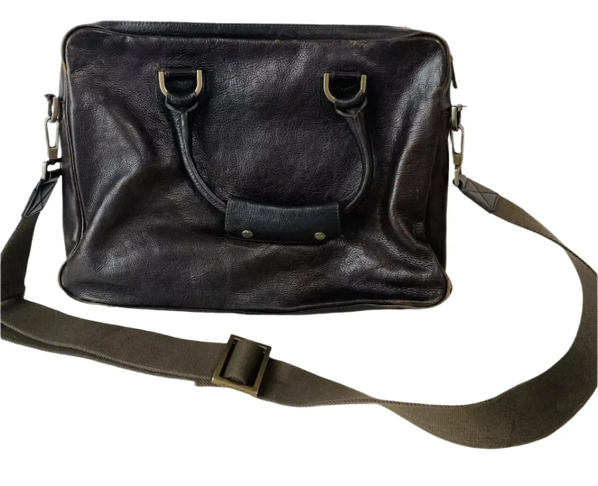Vintage Mulberry Brown Leather Messenger Bag