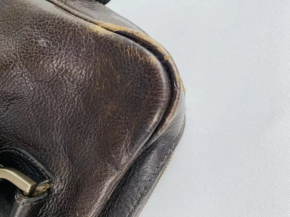 Vintage Mulberry Brown Leather Messenger Bag
