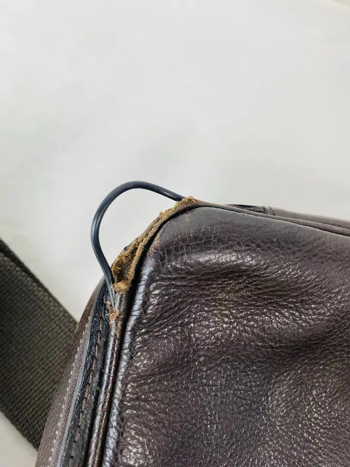 Vintage Mulberry Brown Leather Messenger Bag